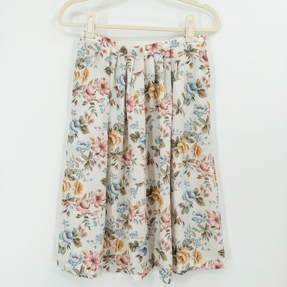 Alfred Dunner Dresses & Skirts - Vintage Alfred Dunner Floral Skirt Womens‎ 8P Pastel Midi Cottagecore Grannycore